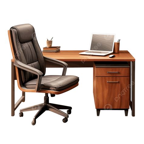 Office Desk With Chair Png Seat Design Furniture Png Transparent