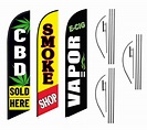 CBD, Vape, Smoke Shop Feather Flags 3 Pack | FFN