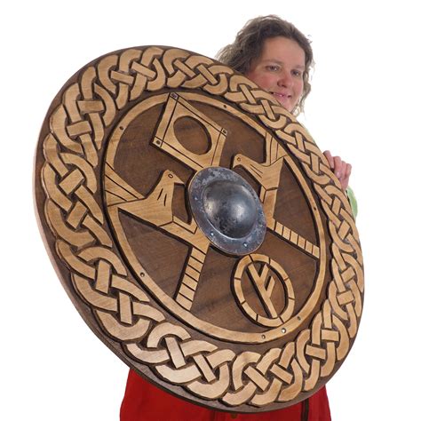 Hand Carved Custom Pattern Viking Shield 30 Inch Blank Surface