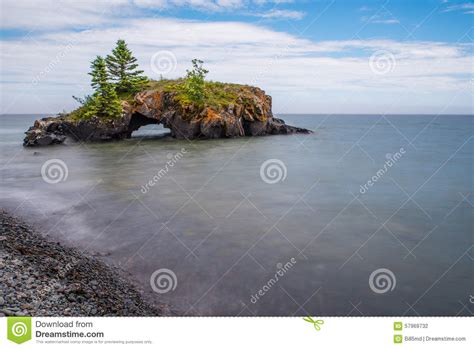 Hollow Rock 1 Stock Photo Image Of Lake Superior Reflection 57969732