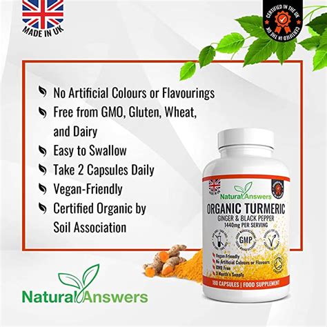 Organic Turmeric Ginger Black Pepper Capsules Natural Answers