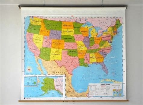 Colorful World And Us Map Combo Classroom Pull Down Map Etsy Pull