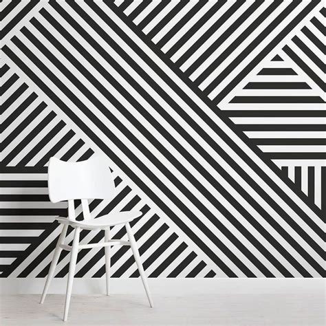 Divert Striped Geometric Wallpaper Mural Hovia Geometric Wallpaper