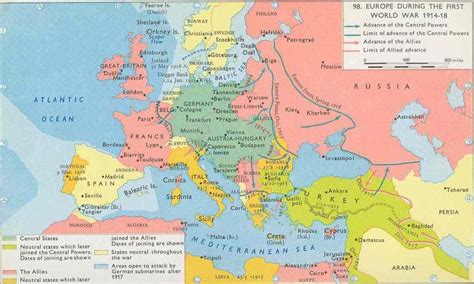 Europe During First World War 1914 1918 Maps On The Web