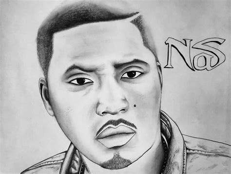 Nas Pencil Portrait Drawing By Justin Strickland Fine Art America