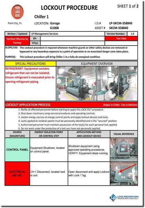 A digital version of the osha lockout tagout checklist this loto checklist aims this is the basic lockout procedure that is provided by osha from 1910147 appendix a. Lock out tag out procedures template