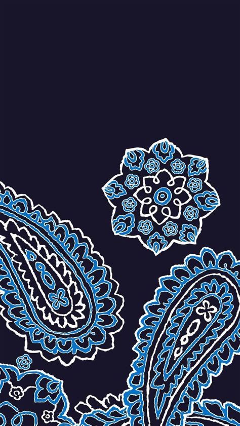 Blue paisley bandana pattern stock vector 182957483. Blue Bandana Mobile Wallpaper Download | Tech Wallpapers ...