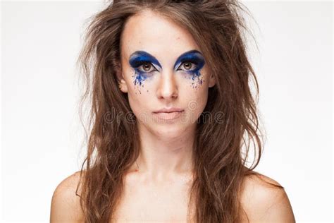 Fashion Portrait Of Creative Makeup Stock Image Image Of Eyelashes
