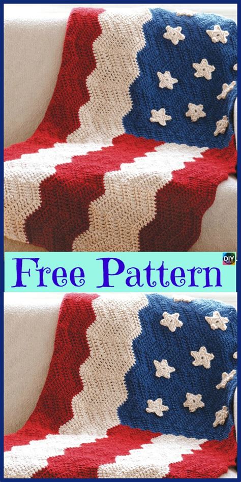 6 Unique Crochet American Afghan Free Patterns Diy 4 Ever