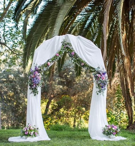 Draped Arch With Purple And Lavender Flowers Garland Arch Bouquets