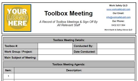 Toolbox Talk Template Project Management Ubicaciondepersonascdmxgobmx