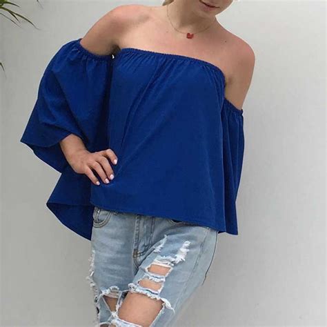 tummy hiding oversized off the shoulder tops loose blouse sunifty