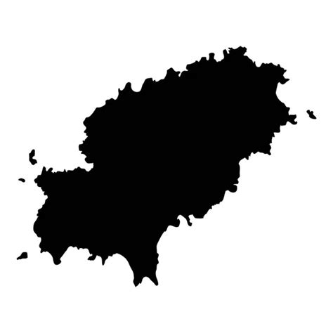 Ishigaki Map Island Silhouette Icon Isolated Ishigaki Black Map Outline