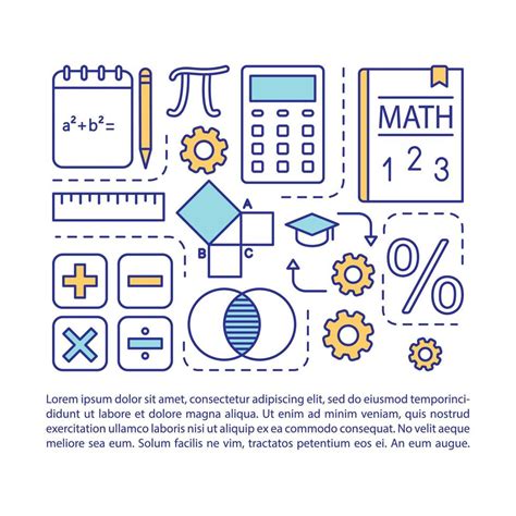 Basic Maths Lessons Article Page Vector Templatemathematics Algebra