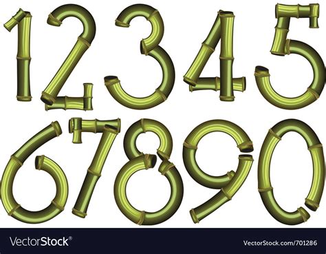 Bamboo Numbers Royalty Free Vector Image Vectorstock