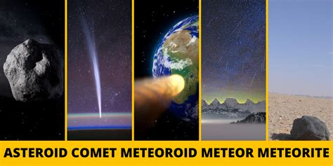 Difference Between Asteroid Comet Meteoroid Meteor And Meteorite