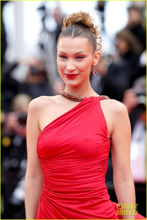 bella hadid sizzles in red dress at cannes film festival 2019 photo 4293022 photos just