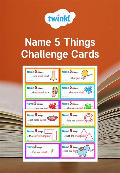 These Name Five Things Challenge Cards Are Perfect For Both Individual