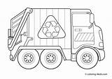 Coloring Truck Garbage Colouring Recycling Trucks Dump Printable sketch template