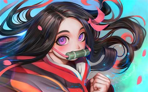 Mobile abyss anime demon slayer: Kamado Nezuko de Guardianes de la Noche Anime Fondo de ...