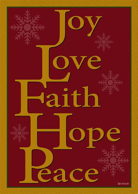 Joy Love Faith Hope Peace Christmas Card Digital Art By William Martin
