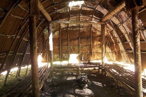 Longhouse Interior American Day Native Canadian Native North Americans
