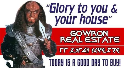 Gowron Real Estate Deepspacenine Star Trek Funny Star Trek Meme