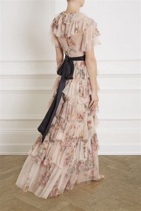 Like the groom's outfit, stick to the formal end of black tie optional wedding attire when outfitting the wedding party. Needle & Thread 2019 Venetian Rose Tulle Maxi Dress ...