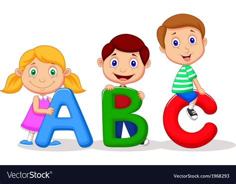 Children Cartoon With Abc Alphabet Royalty Free Vector Image