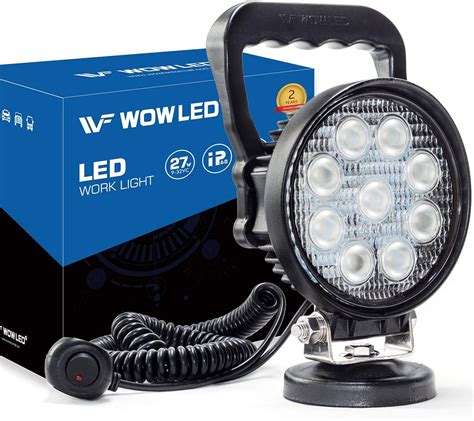 wowled portátil 27 w led luz de trabajo foco base magnética truck car home camping lámpara luz