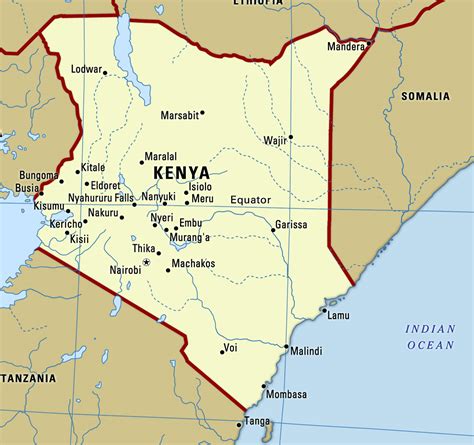 Map of kenya the map of kenya below shows nairobi (the capital of kenya), mombasa (the second largest city), kisumu, nakuru, eldoret, malindi, lamu and other towns across the country. Large map of Kenya with cities | Kenya | Africa | Mapsland | Maps of the World