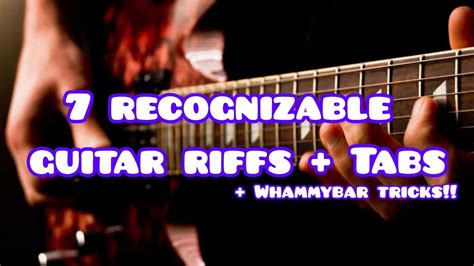 Learn 7 Iconic Guitar Riffs in 75 Sec!! 🎸 (with Tabs & Whammy Bar