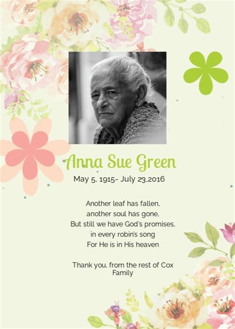 14 Free Funeral Thank You Card Templates Customize And Download