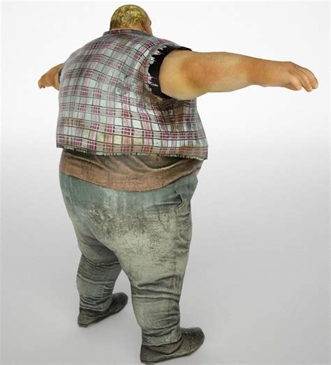 3d Model Fat Man Low Poly Vr Ar Low Poly Rigged Animated Max Obj