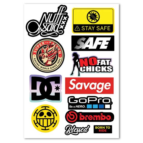 V1 Thai Stickers Decals Motorcycle Car Vehicle Assorted A4 Size