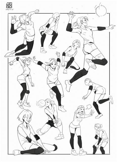 Volleyball Pose Reference For Drawing Anime Poses Reference Art Reference Drawing Poses