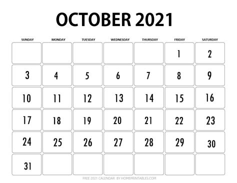 20 Calendar 2021 October Free Download Printable Calendar Templates ️