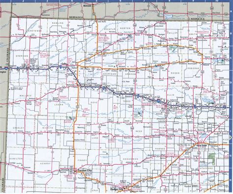 Map Of Kansas Westernfree Highway Road Map Ks With Cities Towns Counties