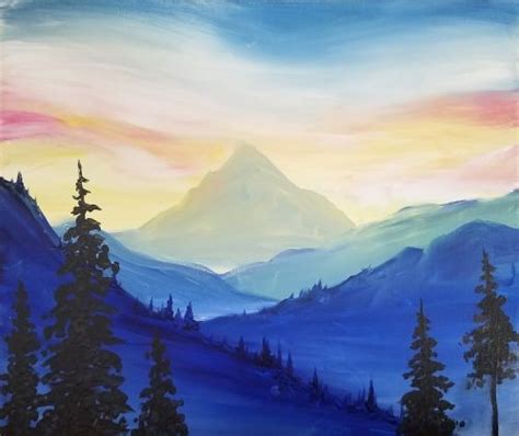 Image Result For Easy Mountain Painting Landscape Paintings Easy