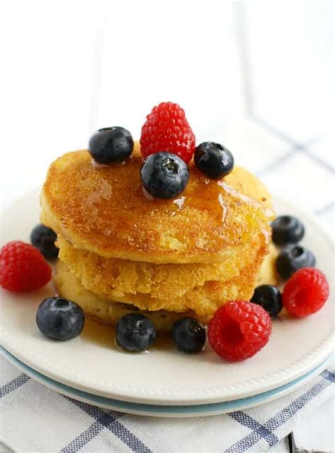 Cornmeal Pancakes With Fresh Berries The Pretty Bee