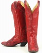 Tony Lama Women's Tall Red Python Snakeskin Vintage Western Cowboy ...