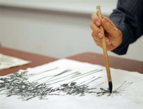 Chinese Pen Brush On Ink Stone Stock Photo Image Of Chinese Arts