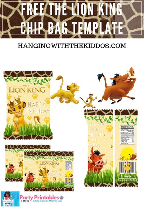 Free Party Printables Grab This Lion King Party Favors Goodie Bags