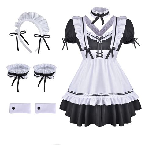 Buy Anime French Maid Apron Lolita Fancy Classic Black White Maid Dress