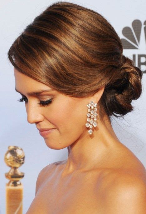 Jessica Alba Romantic Loose Updo Celebrity Hairstyles Up Hairstyles