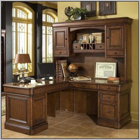 L Shaped Desk With Hutch Home Office Photos Cantik
