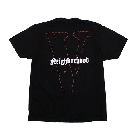 Vlone X Neighborhood Skull T Shirt Black Red L Luxury Fashion