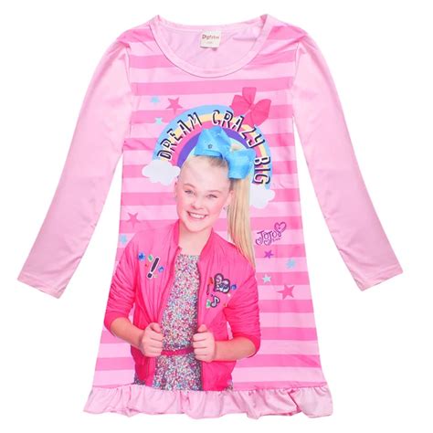 2018 New Jojo Siwa Teens Dresses For Girls Children Clothing Silk Dress