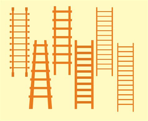 Wooden Ladder Vector Set Vector Art And Graphics