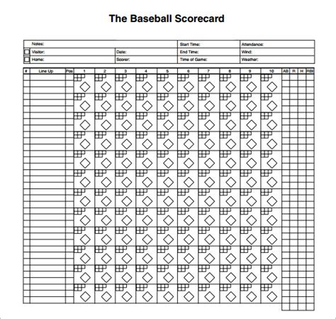 Free 8 Sample Baseball Score Sheet Templates In Pdf Ms Word Excel